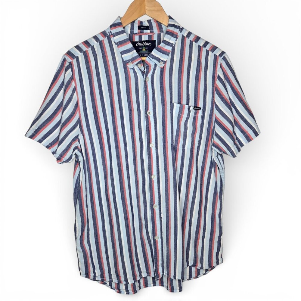 Chubbies Resort Weave Friday Shirt Men Soft Serve Striped Summer Lounge L